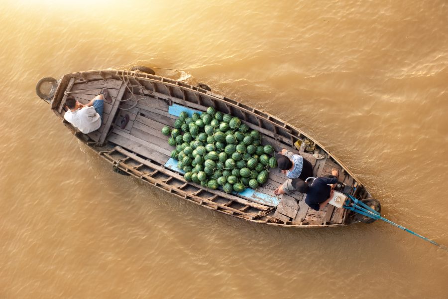 vietnam mekong delta cai be drijvende markt