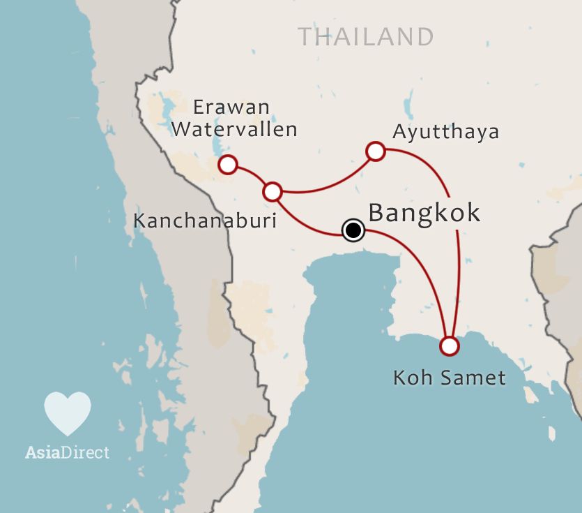 Routekaart 14-daagse Honeymoon in Thailand