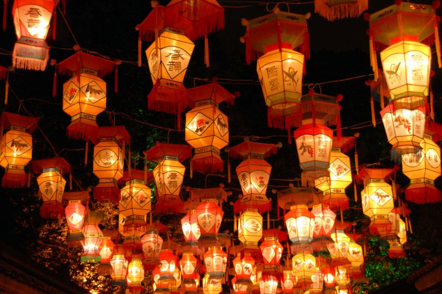 china chengdu lampionnen nieuwjaar wuhou temple lantern festival in chengdu