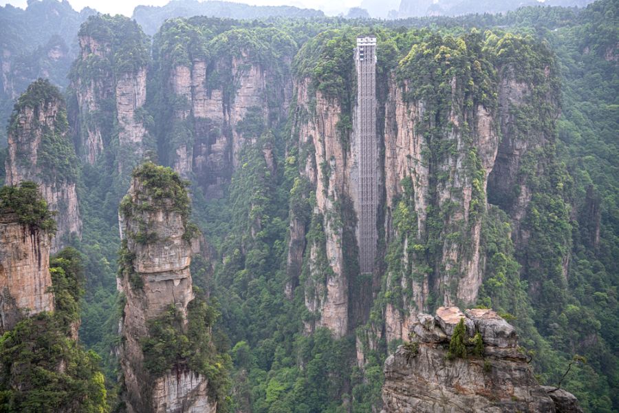 china zhangjiajie national forest park de bailong elevator bij yuanjiajie